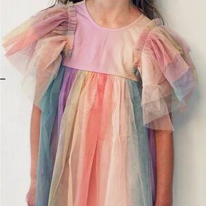 Lola + The Boys Sunset Rainbow  Tulle Dress